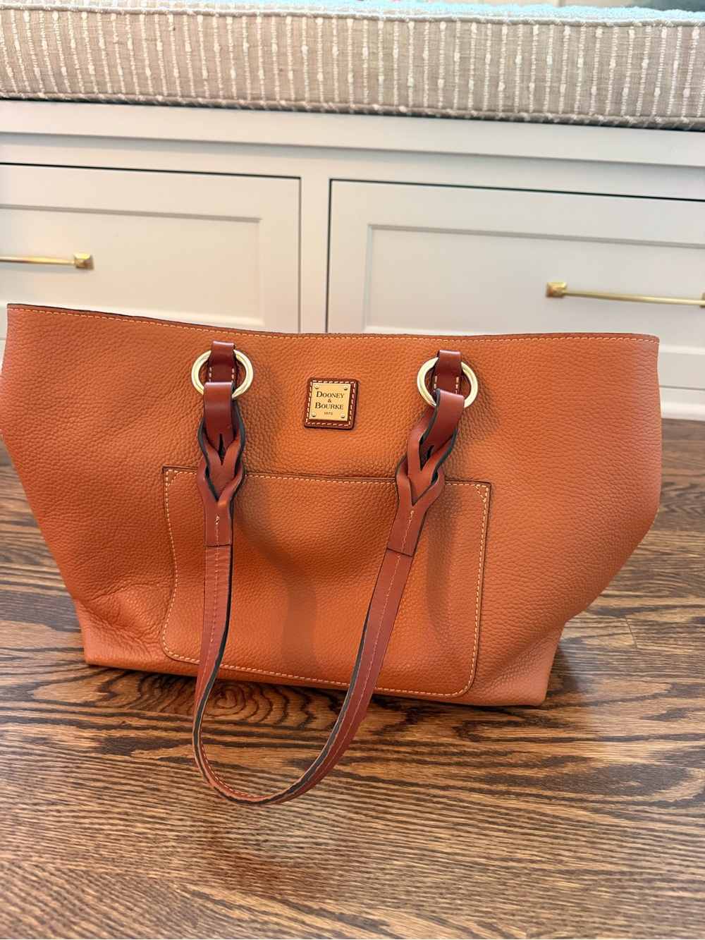 Dooney & Bourke Tan Leather Tote with Braided Straps
